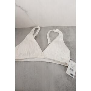 New Andie Swim The Belmar Top Women's Small Cream Lace Eco Nylon Spandex 1655-15